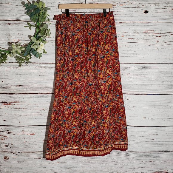 None Skirts Boho Bhutanese Nepali Front Slit Skirt Paisley Poshmark